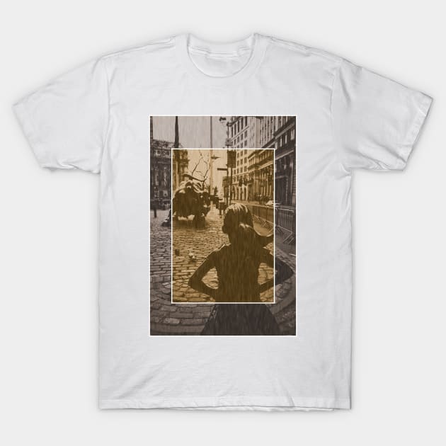 Fearless Girl (Panels) T-Shirt by goldstreet